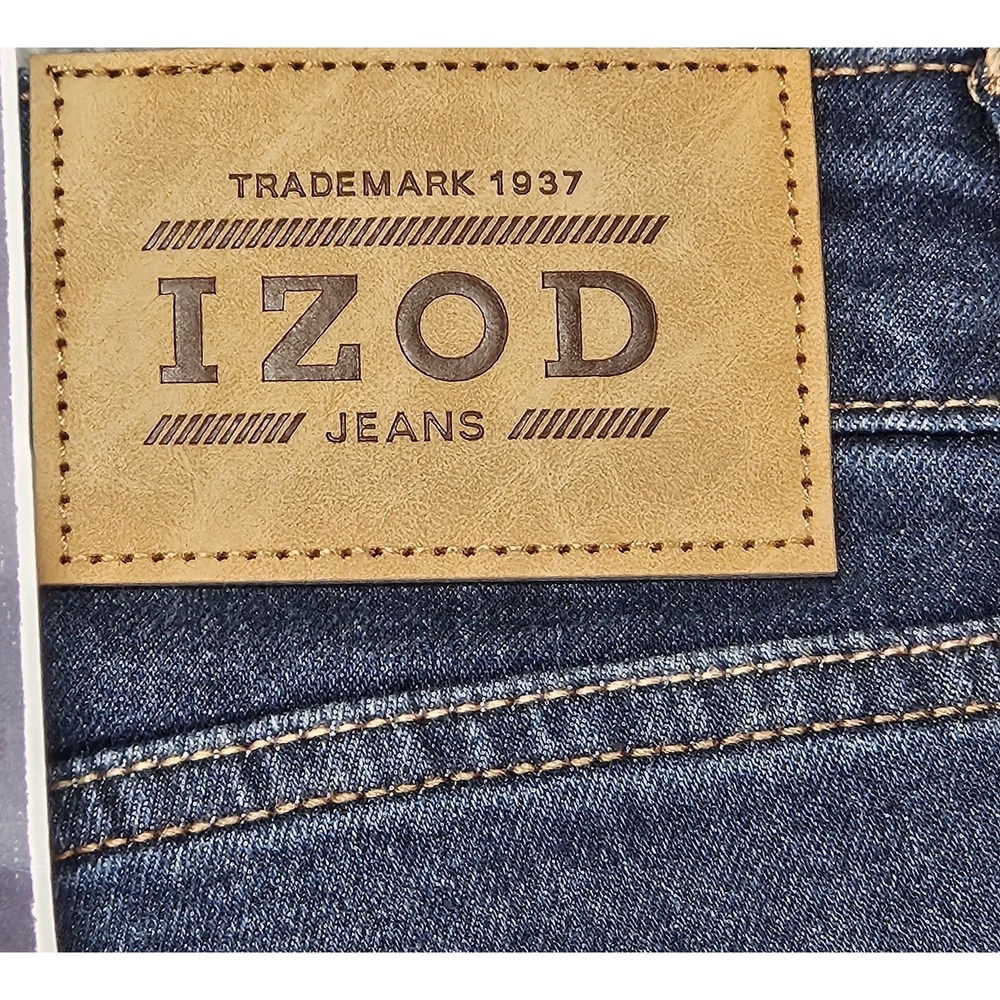 IZOD Saltwater Jeans Men's 32x34 Straight Fit Comfort Stretch Dark Wash Denim - Picture 10 of 13